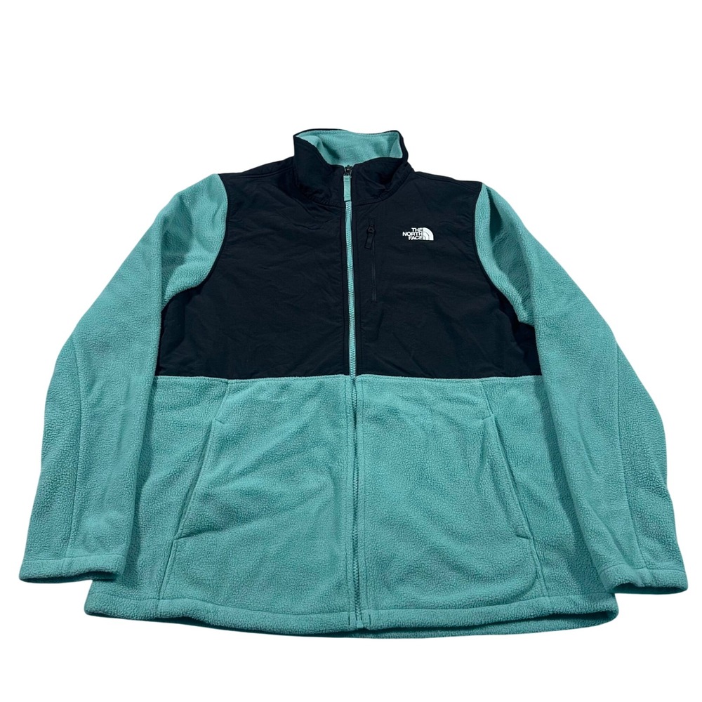 The North Face Fleece Jacket Womens XL Teal Black Denali Full Zip Gorpcore
